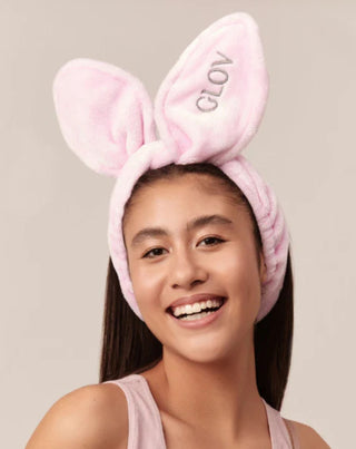 Haarband voor het gemak van haarverzorging in de vorm van konijnenoren Bunny Ears Pink van Glov - 2