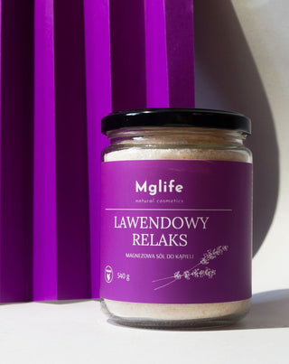 Magnesiumzout voor in bad met Epsomzout en lavendel etherische olie Lavender Relax van Mglife