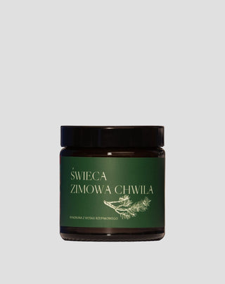 Vegan koolzaadkaars Wintermoment met dennen-, ceder- en ambergeur 120 ml MgLife