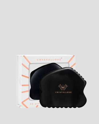 Gua Sha-gezichtsmassageplaat van obsidiaan, steen van grote kracht Crystallove - 1