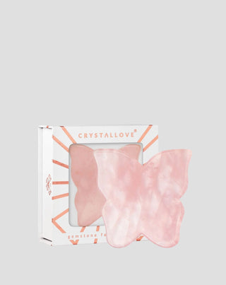 Gezichtsmassage gua sha plaatje van roze kwarts Crystallove - 1