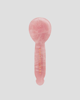 Gua sha-massageapparaat voor onder de ogen van rozenkwarts – gezichtsreflexologie Crystallove - 1