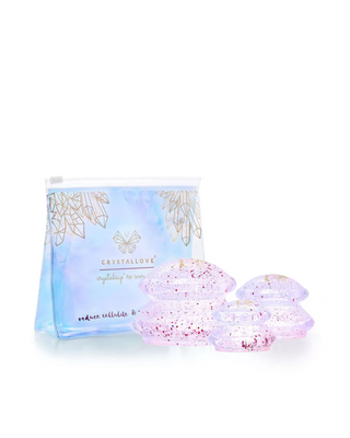 Siliconen massagecups met glitter voor lichaamsmassage, Crystallove