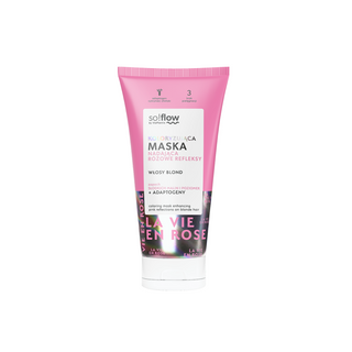 Kleurmasker om roze highlights te geven aan blond haar met veganistische keratine dus!flow