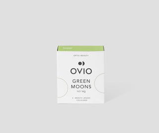 Groene kleurlenzen met zilveren strepen, groene manen nr. 3 Ovio