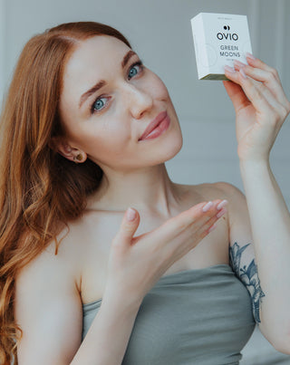 Groene kleurlenzen met zilveren strepen, groene manen nr. 3 Ovio - 2