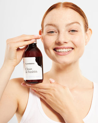 Mondspoeling met muntsmaak en tandbescherming van Smilebite