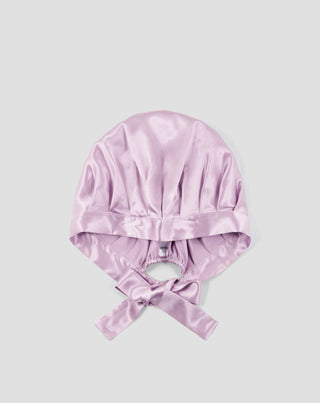 Roze zijden haarkapje voor krullend en golvend haar voor tijdens het slapen, Twisty