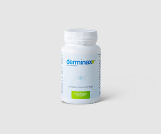 Tabletten voor acne, puistjes en onvolkomenheden met zink, vitamine C, E en B2 van Derminax - 1