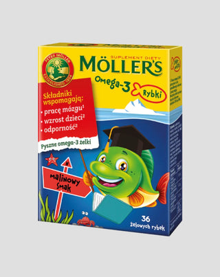 Voedingssupplement met omega-3-vetzuren Vis met frambozensmaak Moller's 36 jelly beans - 1