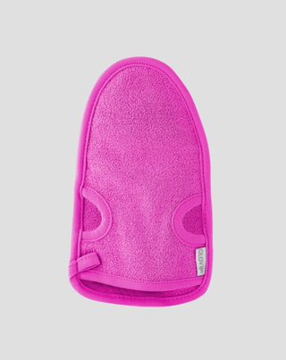 Een herbruikbare handschoen voor het reinigen en scrubben van het lichaam, die cellulitis vermindert, genaamd Skin Smoothing Pink Glov - 1