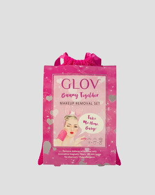 Set met een haarband en twee handschoenen voor make-up verwijdering en dagelijkse huidverzorging van Glov - 2