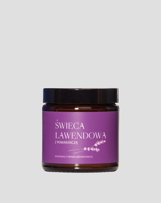 Kaars van raapzaadwas met lavendel en sinaasappel, met een 100% katoenen lont Mglife - 1