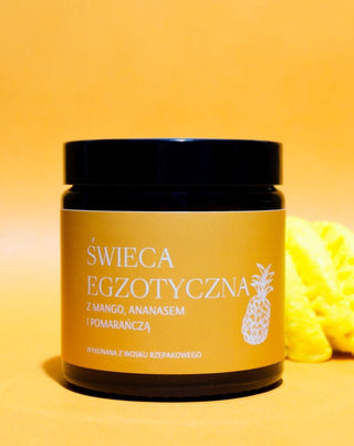 Exotische koolzaad handgemaakte kaars met mango, ananas en sinaasappel geur Mglife - 2