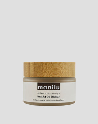 Voedend en exfoliërend gezichtsmasker met olijfpitten en macadamia-olie van Manilu - 1