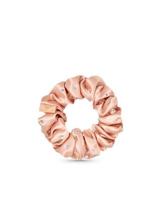Haarelastiekje van zijde met kristallen - roségoud, Crystallove - 3
