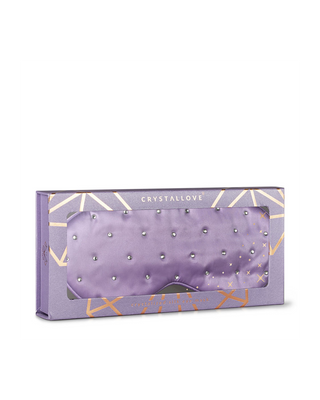 Oogmasker voor het slapen met zijde en versierd met kristallen - lila, Crystallove - 4