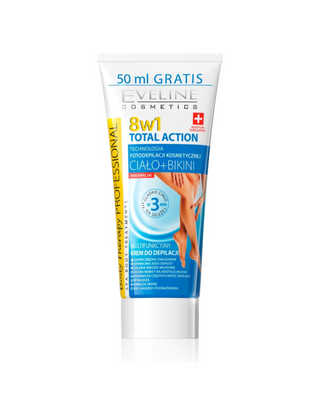 Multifunctionele ontharingscrème voor lichaam en bikinilijn 8-in-1 Total Action Eveline - 1
