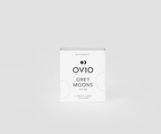 Grijze asachtige kleurlenzen, maandelijkse zero-grade lenzen, grey moons no. 1 Ovio