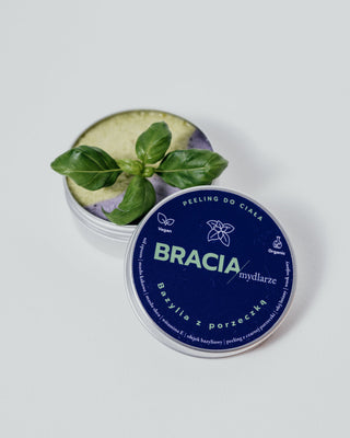 Natuurlijke zoutscrub die de stemming verbetert, basilicum met zwarte bes, Bracia Mydlarze - 3