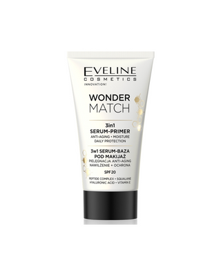 Serum-basis voor make-up 3-in-1 Wonder Match SPF20 met peptiden en squaleen van Eveline