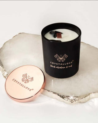 Sojakaars met zwarte obsidiaan en een geur van houtachtige hars, Crystallove - 4