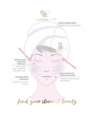 3D oogmassageroller met amethist en crème-applicator, Crystallove - 4