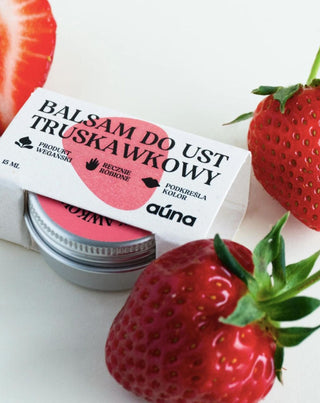 Aardbeien lippenbalsem die de kleur van de lippen accentueert en glans geeft, Auna - 4