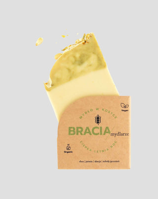 Vaste zeep met jasmijn en acacia tegen rimpels en acne Warme zomernacht Bracia Mydlarze - 1