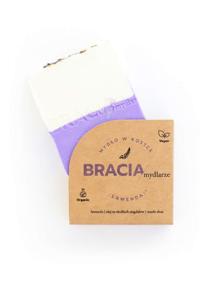 Verzachtende en hydraterende lavendelzeepblokje met rijstolie en sheaboter Bracia Mydlarze - 4