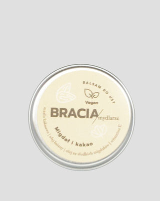 Hydraterende lippenbalsem amandel en cacao met vitamine E en lijnolie Bracia Mydlarze - 1