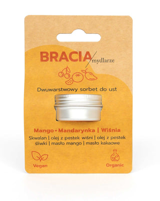 Fruitige sorbet voor droge en gesprongen lippen, kers, mango en mandarijn, Bracia Mydlarze - 5