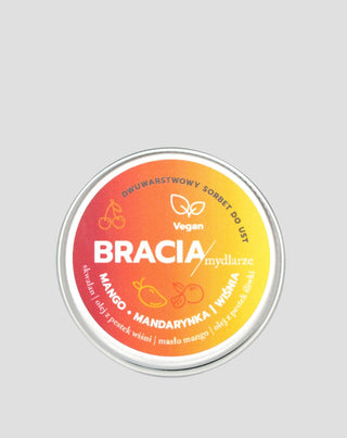 Fruit sorbet voor droge en gesprongen lippen kers mango en mandarijn Bracia Mydlarze
