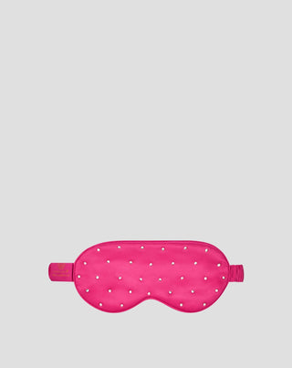 Slaapmasker van zijde versierd met kristallen – hot pink Crystallove_3 - 3