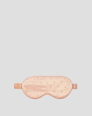 Zijden slaapmasker versierd met kristallen – roségoud Crystallove_3 - 3