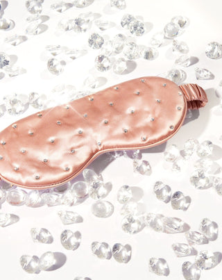 Een oogmasker voor het slapen, gemaakt van zijde en versierd met kristallen - rose gold Crystallove - 2