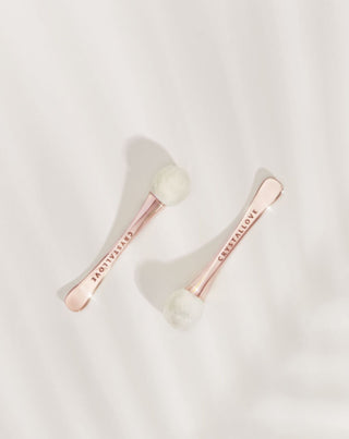 3D-oogmassageapparaat met bergkristal en crème-applicator van Crystallove