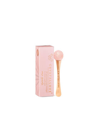 3D oogmassager met rozenkwarts en crème-applicator, Crystallove - 1