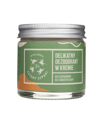Fijne ongeparfumeerde deodorant in crème, zonder toegevoegde soda Mydlarnia Cztery Szpaki