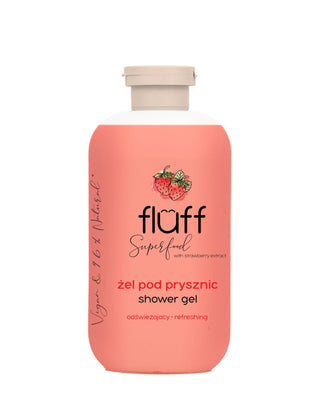 Douchegel met de geur van aardbeien, voedend en licht exfoliërend, van Fluff - 1