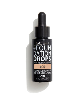 Hydraterende en verzachtende foundation met vitamine E en spf 10 kleur 006 tawny foundationdrops Gosh - 1