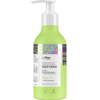 Emollient- en proteïnerijke conditioner voor haar met een lage porositeit en zonder volume, So!flow - 1