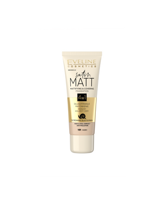 matterende foundation met gefilterd slakkenslijm nr. 101 ivoor Satin Matt Eveline - 1