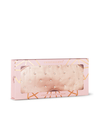 Een oogmasker voor het slapen, gemaakt van zijde en versierd met kristallen - rose gold Crystallove - 4