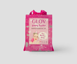 Set met een haarband en twee handschoenen voor make-up verwijdering en dagelijkse huidverzorging van Glov - 2