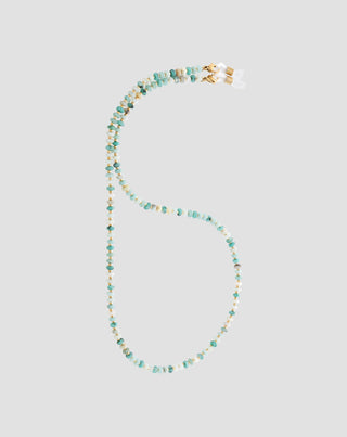 Oogschaduwketting met natuurstenen Afrikaanse turkoois en amazoniet Stralen - 1