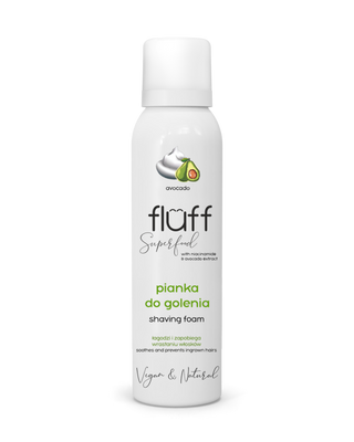 Fluff scheerschuim met avocado, berkenwater en niacinamide om irritatie te verzachten