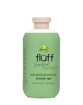 Douchegel met groene thee en komkommer, reinigt de huid en tonifieert Fluff