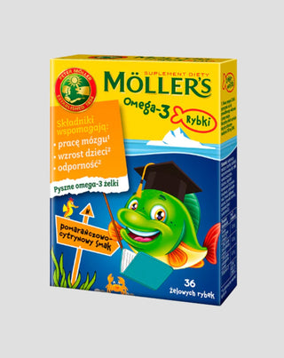 Voedingssupplement met omega-3 vetzuren Moller's vis 36 jelly beans met sinaasappel- en citroensmaak - 1