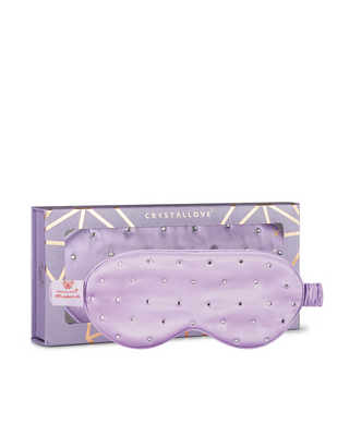 Oogmasker voor het slapen met zijde en versierd met kristallen - lila, Crystallove - 1